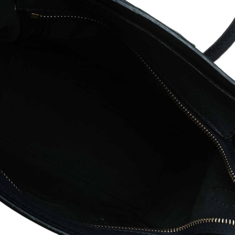Pre Owned Celine Navy Blue Leather Nano Luggage Tote