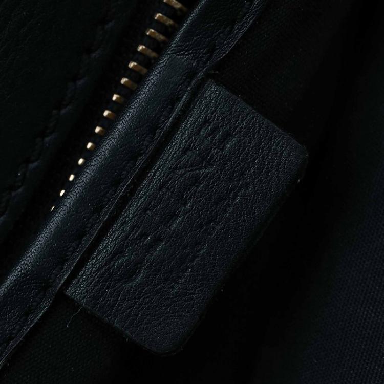 Pre Owned Celine Navy Blue Leather Nano Luggage Tote