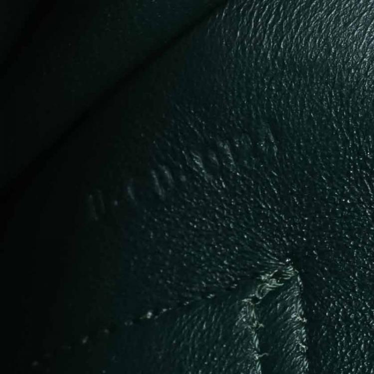 Pre Owned Celine Green/White Leather and Snake Skin Medium Pocket Clutch