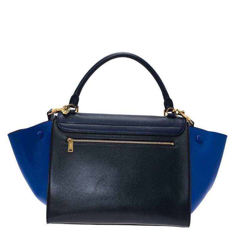 Pre Owned Celine Tri Color Leather Medium Trapeze Bag