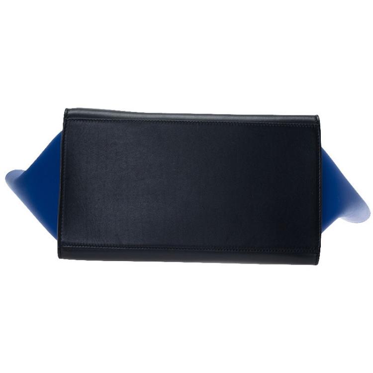 Pre Owned Celine Tri Color Leather Medium Trapeze Bag