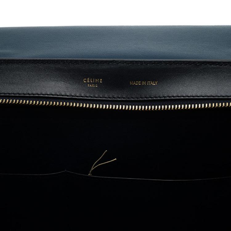 Pre Owned Celine Tri Color Leather Medium Trapeze Bag