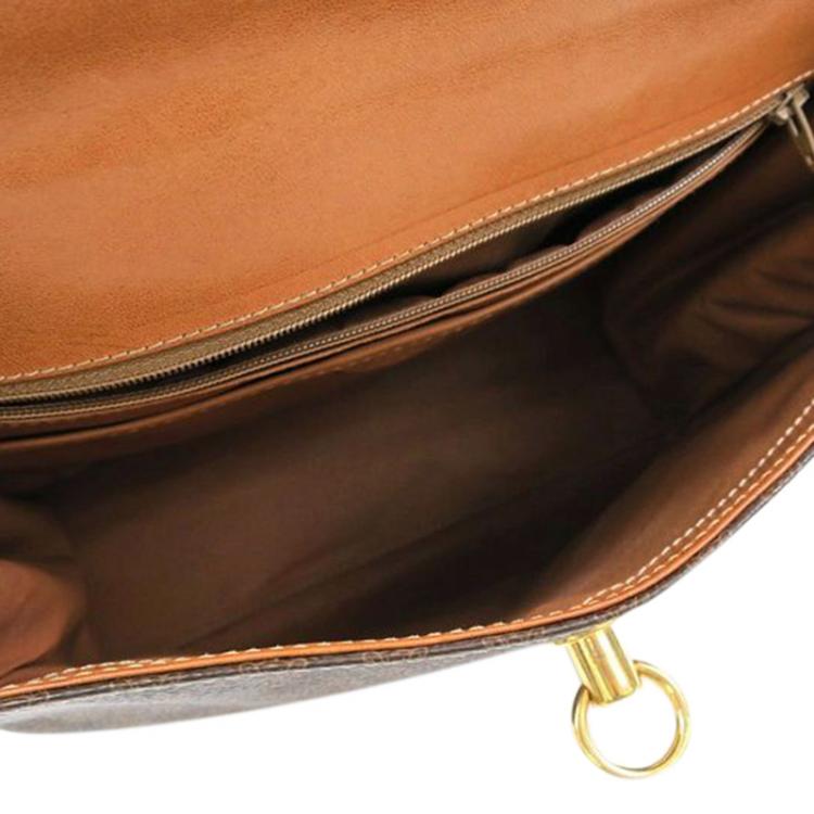 مملوكة مسبقًا Celine Brown Macadam Canvas/Leather Vintage Top Handle Bag