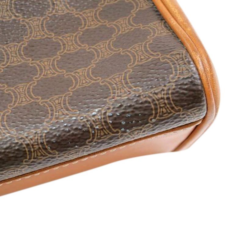 مملوكة مسبقًا Celine Brown Macadam Canvas/Leather Vintage Top Handle Bag