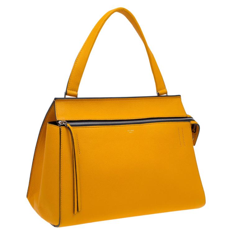 Pre Owned Céline Yellow Leather Small Edge Bag