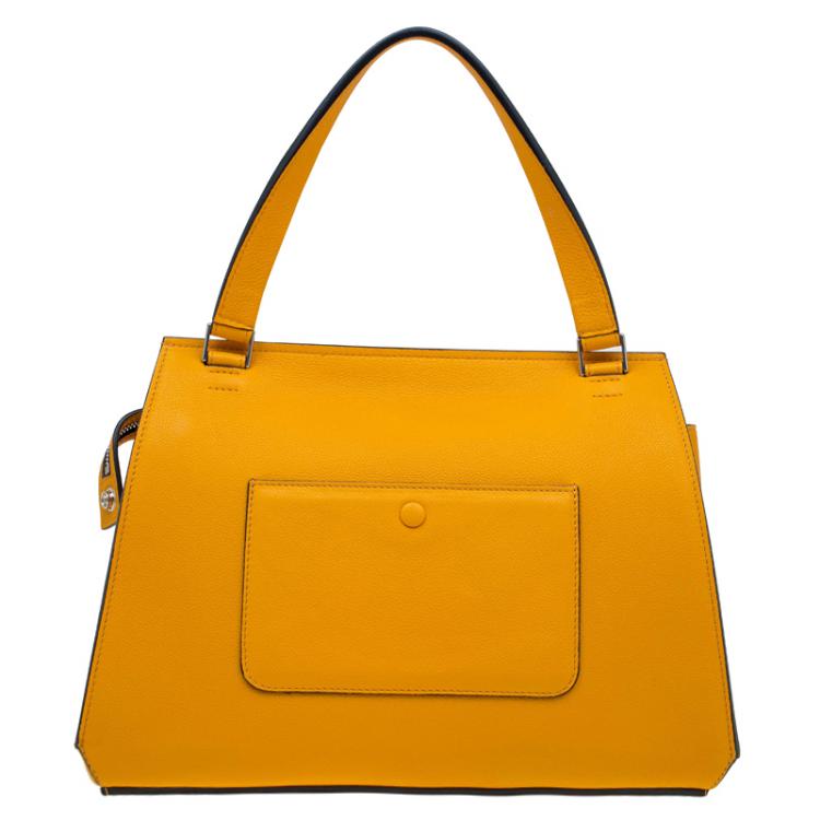Pre Owned Céline Yellow Leather Small Edge Bag