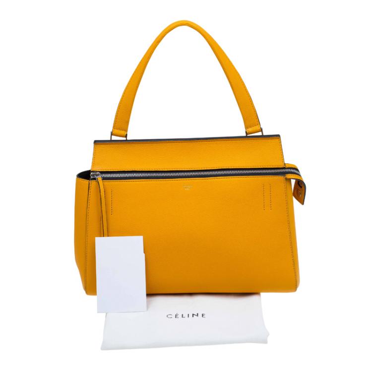 Pre Owned Céline Yellow Leather Small Edge Bag