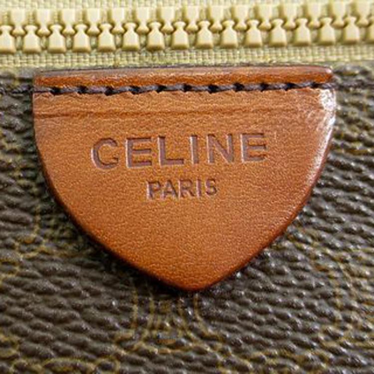 Pre Owned Celine Brown Macadam Canvas/Leather Shopper Tote