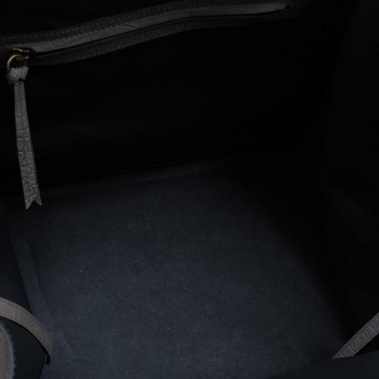 Pre Owned Celine Grey Croc Embossed Leather Large Phantom Luggage Tote
