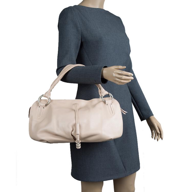 Pre Owned Celine Beige Leather Large Bittersweet Hobo