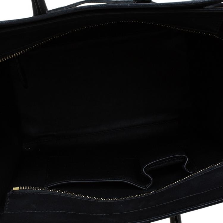 Pre Owned Celine Tri Color Suede and Leather Mini Luggage Tote