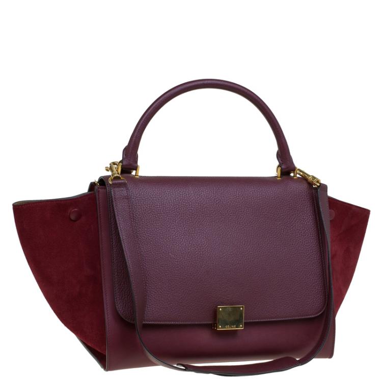 Pre Owned Celine Tri Color Leather and Suede Medium Trapeze Tote