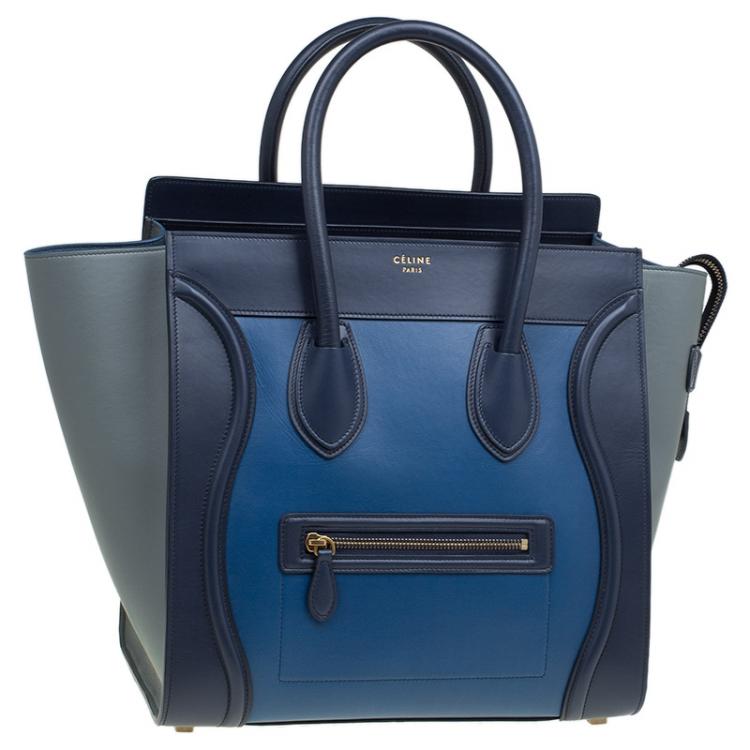 Pre Owned Celine Tricolor Leather Mini Luggage Tote