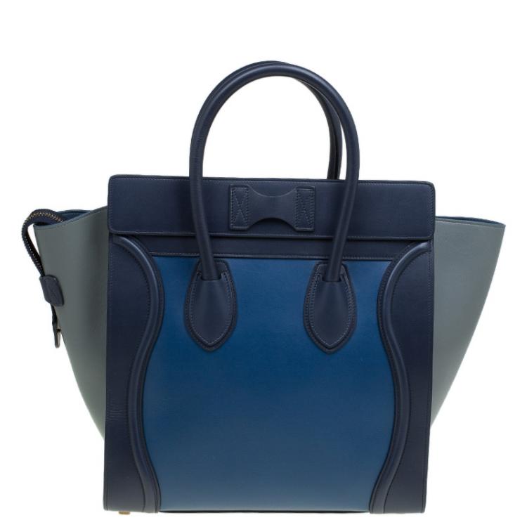 Pre Owned Celine Tricolor Leather Mini Luggage Tote