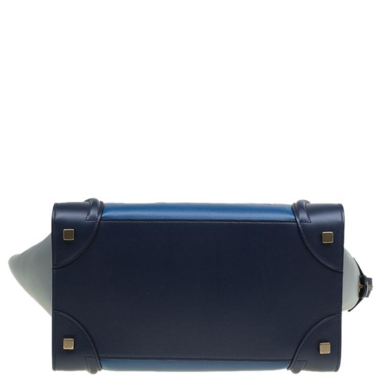 Pre Owned Celine Tricolor Leather Mini Luggage Tote