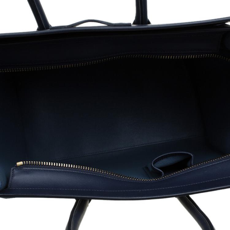 Pre Owned Celine Tricolor Leather Mini Luggage Tote