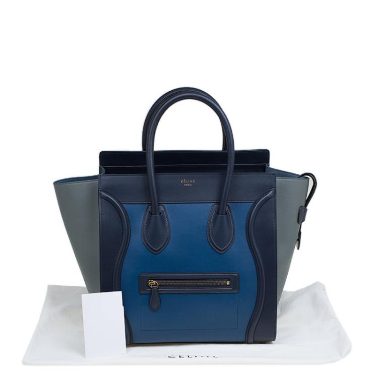 Pre Owned Celine Tricolor Leather Mini Luggage Tote