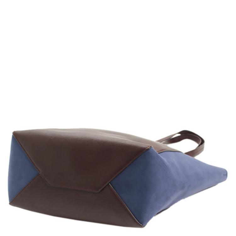 Pre Owned Celine Bicolor Leather Cabas Tote Bag