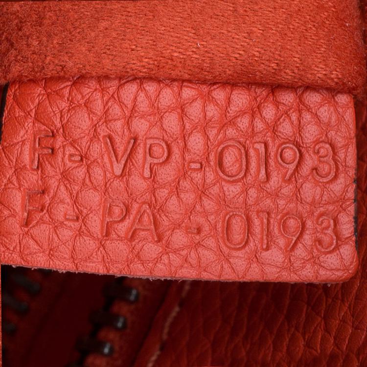 Pre Owned Celine Orange Leather Micro Luggage Tote 