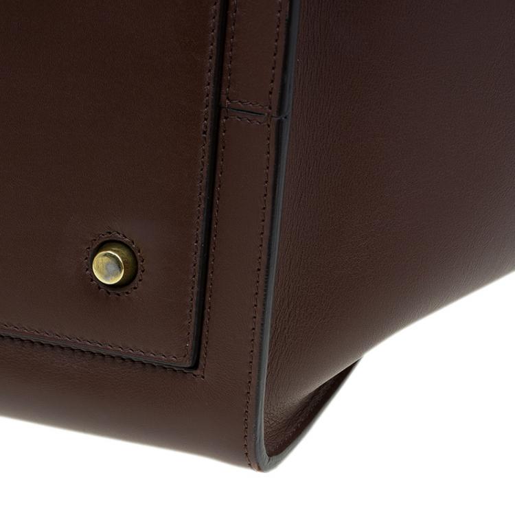 Pre Owned Celine Brown Leather Medium Tie Tote