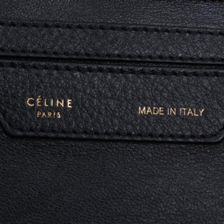 Pre Owned Celine Bicolor Canvas and Leather Trapeze Bag