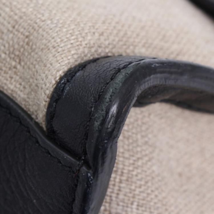 Pre Owned Celine Bicolor Canvas and Leather Trapeze Bag