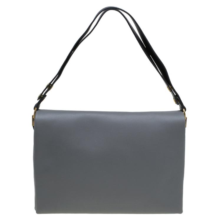 Pre Owned Celine Grey Leather Blade Shoulder Bag