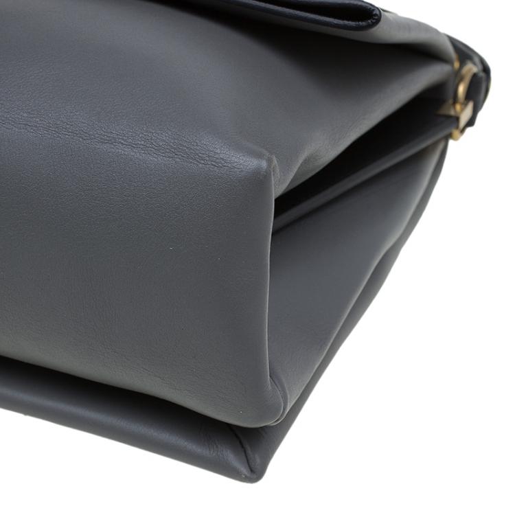 Pre Owned Celine Grey Leather Blade Shoulder Bag