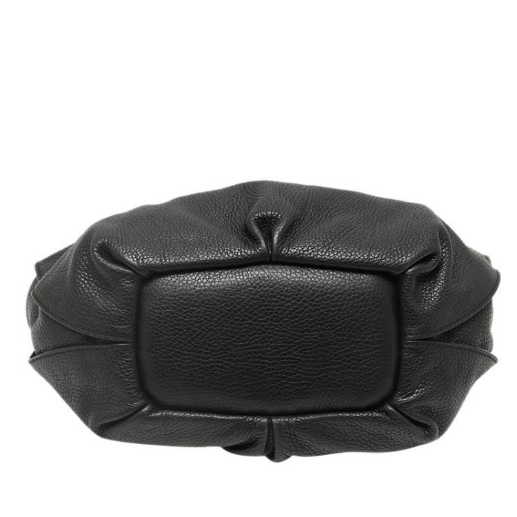 Pre Owned Celine Black Pebbled Leather Bittersweet Hobo