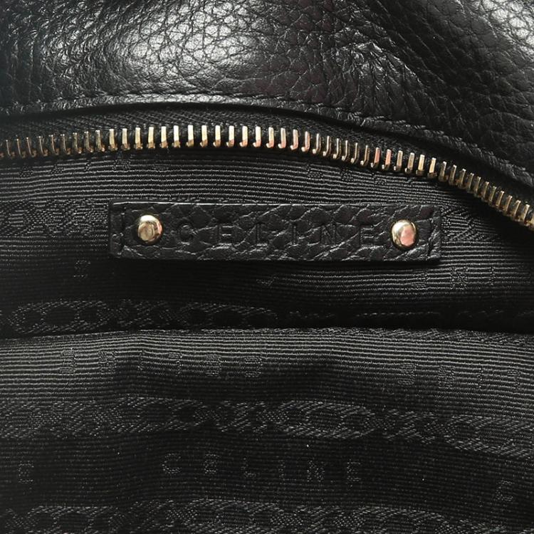 Pre Owned Celine Black Pebbled Leather Bittersweet Hobo
