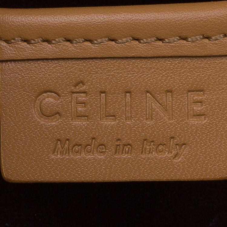 Pre Owned Celine Tri Color Leather Nano Luggage Tote