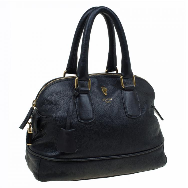Pre Owned Celine Black Leather Bowling bag