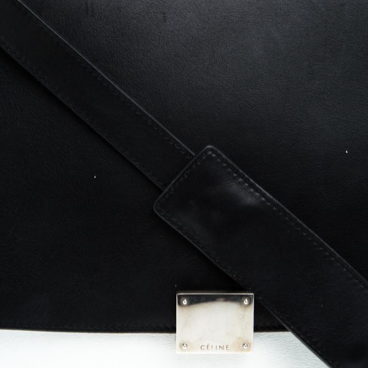 Pre Owned Celine Tricolor Leather and Suede Medium Trapeze Tote