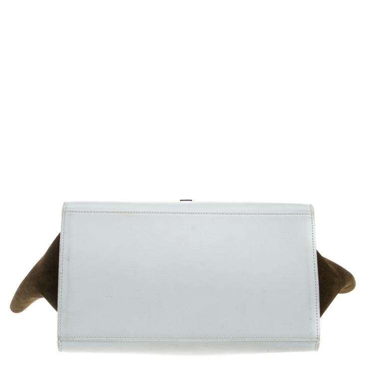 Pre Owned Celine Tricolor Leather and Suede Medium Trapeze Tote