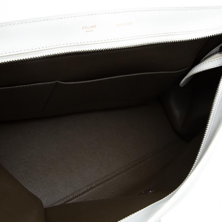 Pre Owned Celine Tricolor Leather and Suede Medium Trapeze Tote