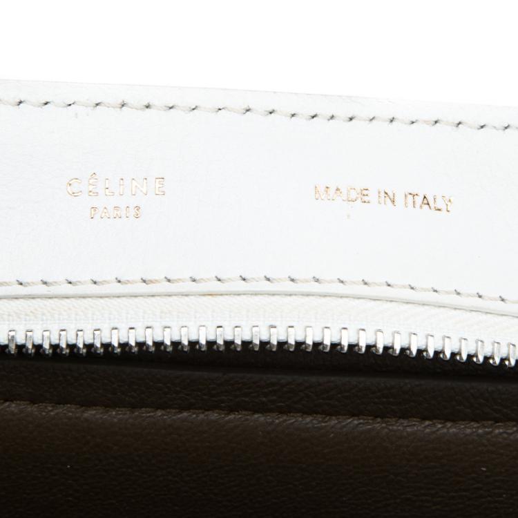 Pre Owned Celine Tricolor Leather and Suede Medium Trapeze Tote