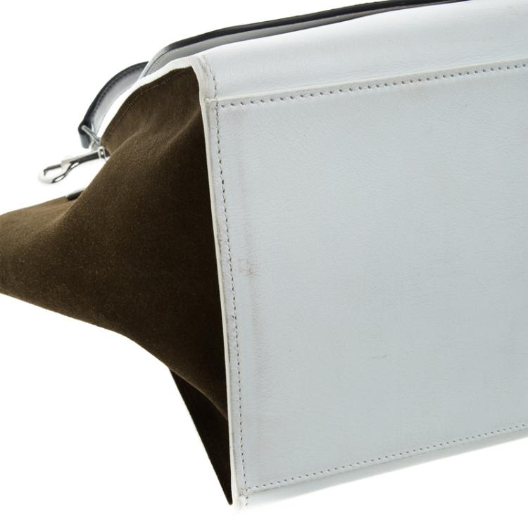 Pre Owned Celine Tricolor Leather and Suede Medium Trapeze Tote