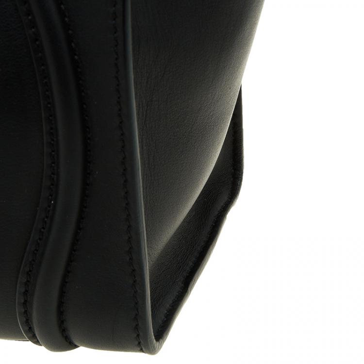 Pre Owned Celine Black Smooth Leather Micro Luggage Tote
