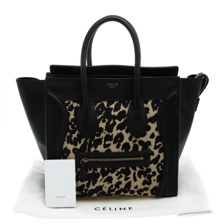 black and leopard print handbag