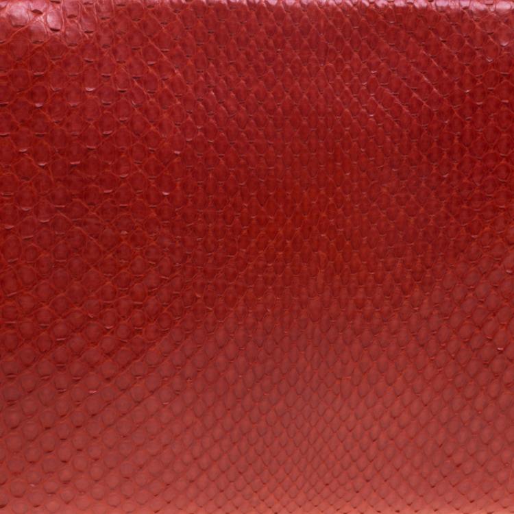 Pre Owned Celine Red Python Vis a Vis Evening Clutch