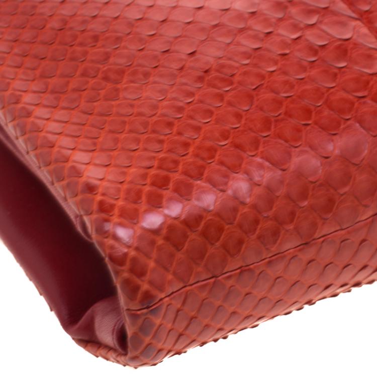 Pre Owned Celine Red Python Vis a Vis Evening Clutch