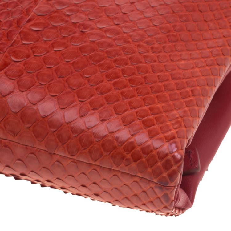 Pre Owned Celine Red Python Vis a Vis Evening Clutch