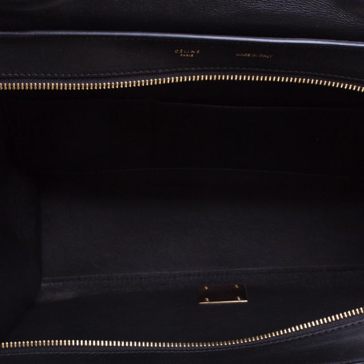 Pre Owned Celine Bi Color Python/Leather and Suede Medium Trapeze Tote