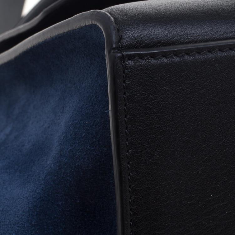 Pre Owned Celine Bi Color Python/Leather and Suede Medium Trapeze Tote