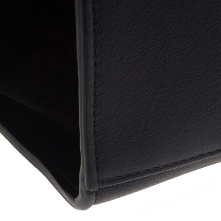 Pre Owned Celine Black Leather and Suede Medium Trapeze Tote