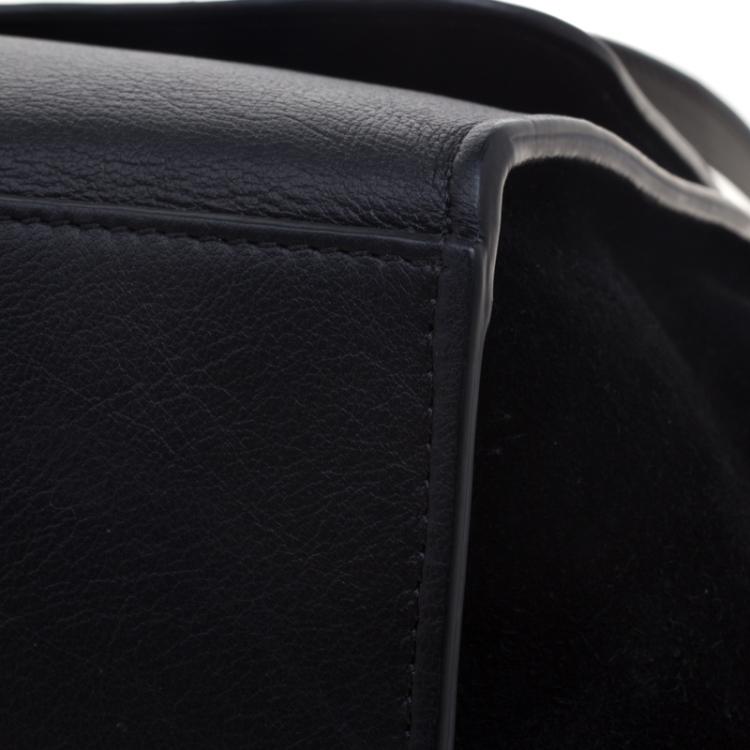 Pre Owned Celine Black Leather and Suede Medium Trapeze Tote