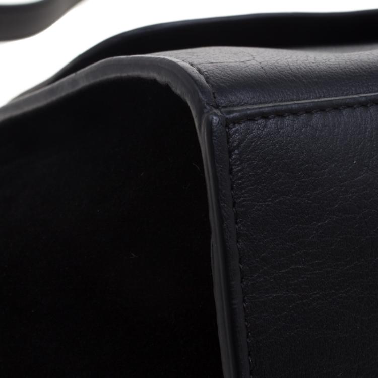 Pre Owned Celine Black Leather and Suede Medium Trapeze Tote