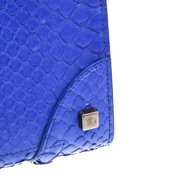 Pre Owned Celine Indigo Python Mini Luggage Tote