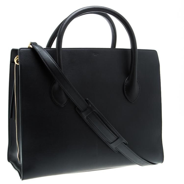 Pre Owned Celine Black Leather Boxy Tote