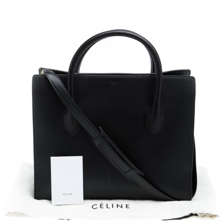Pre Owned Celine Black Leather Boxy Tote